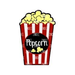 Popcorn Bucket – Mini Acrylic Charm Blank (1.5") | Optional Sticker or UV DTF