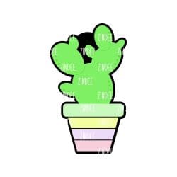 Potted Cactus Acrylic Blank- Sticker- UV DTF (1.5 inch)