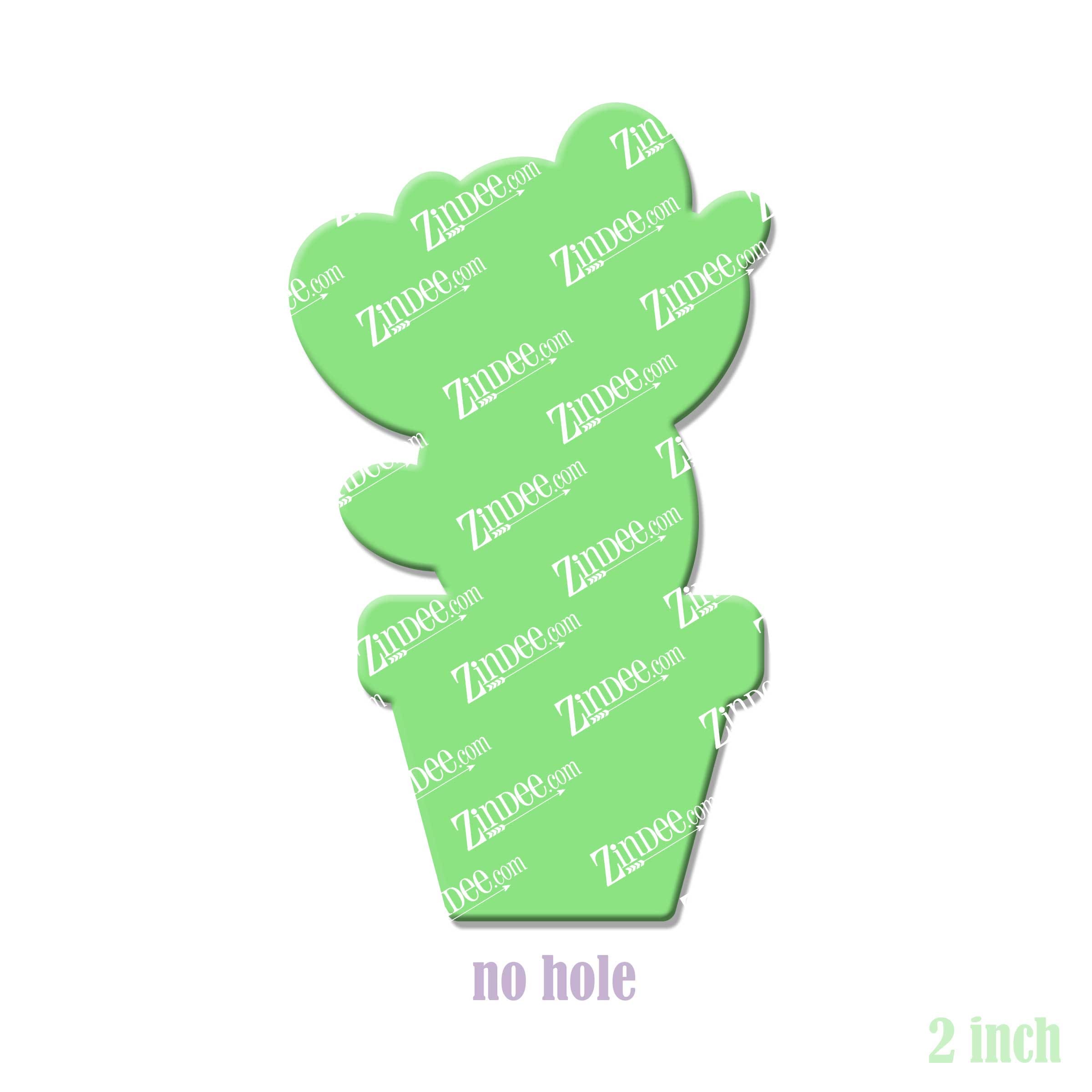 Alternative view of Potted Cactus Acrylic Blank- Sticker- UV DTF (2 inch) NO HOLE