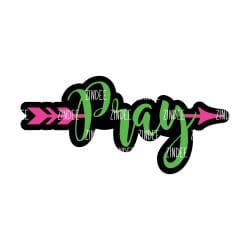 Alternative view of Pray Arrow acrylic blank (2 inch) NO HOLE