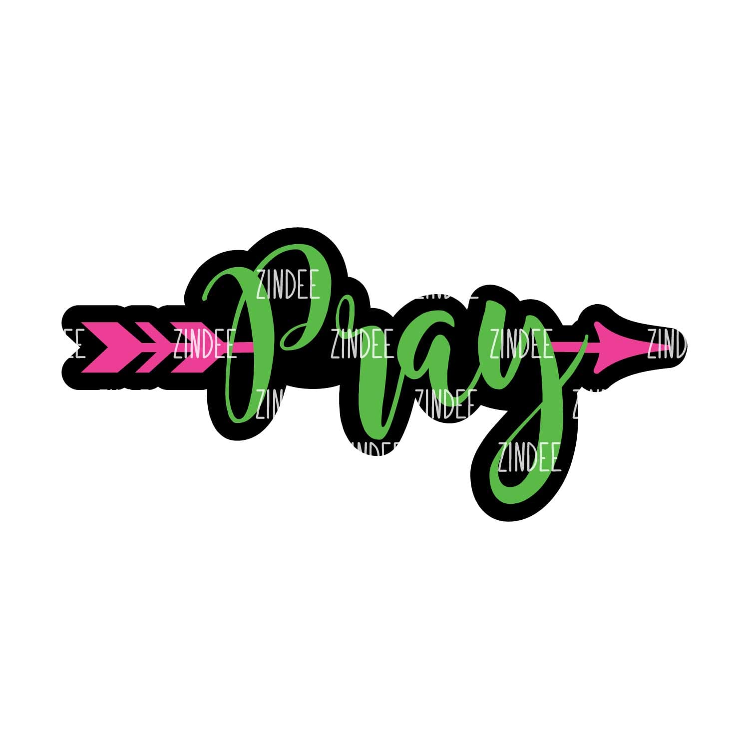 Alternative view of Pray Arrow acrylic blank (2 inch) NO HOLE