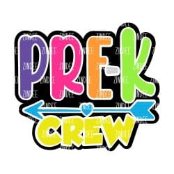 Pre-K Crew – Acrylic Badge Reel Blank (2") No Hole | Optional Sticker or UV DTF