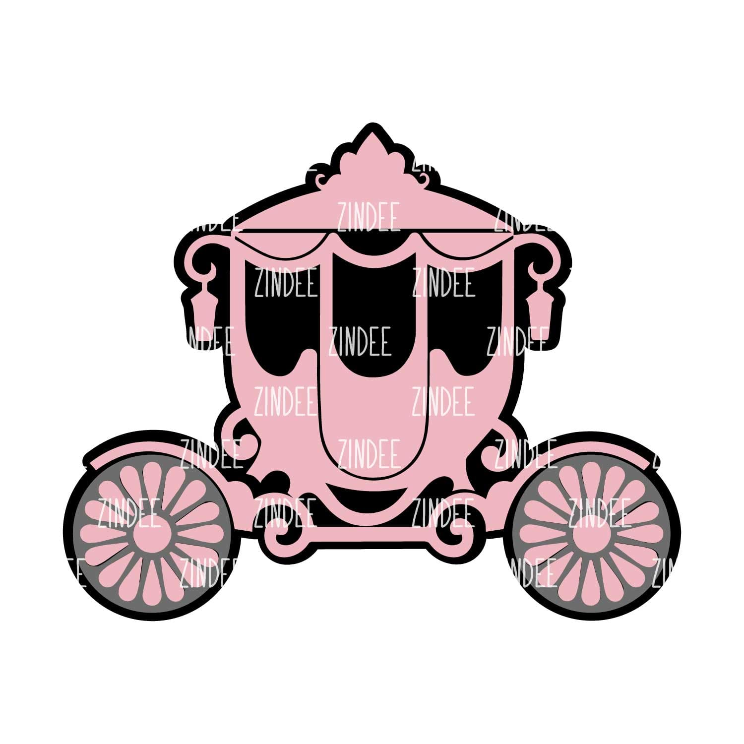 Princess Carriage Acrylic Blank- Sticker- UV DTF (2 inch) NO HOLE