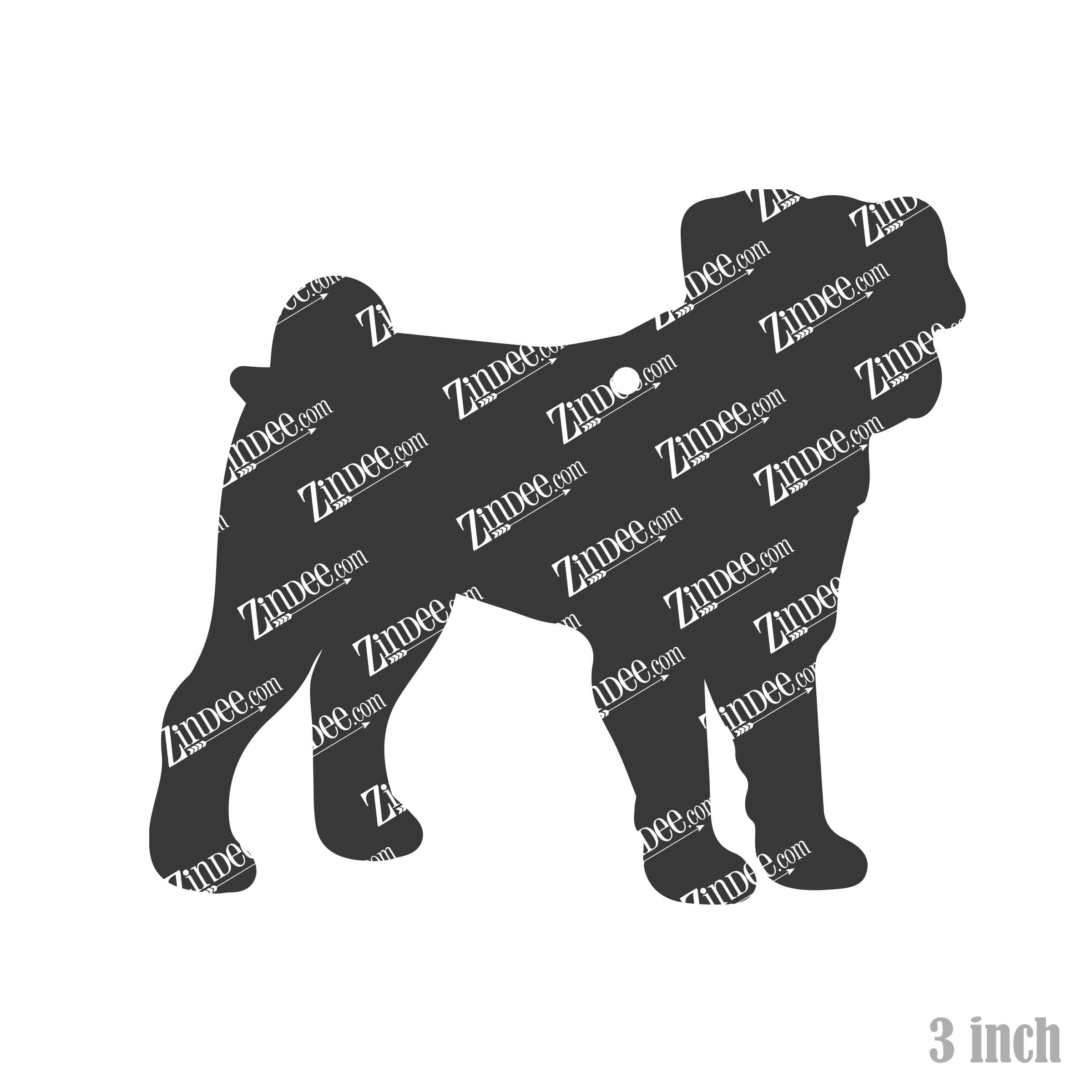 Pug Full Body acrylic blank (3 inch)