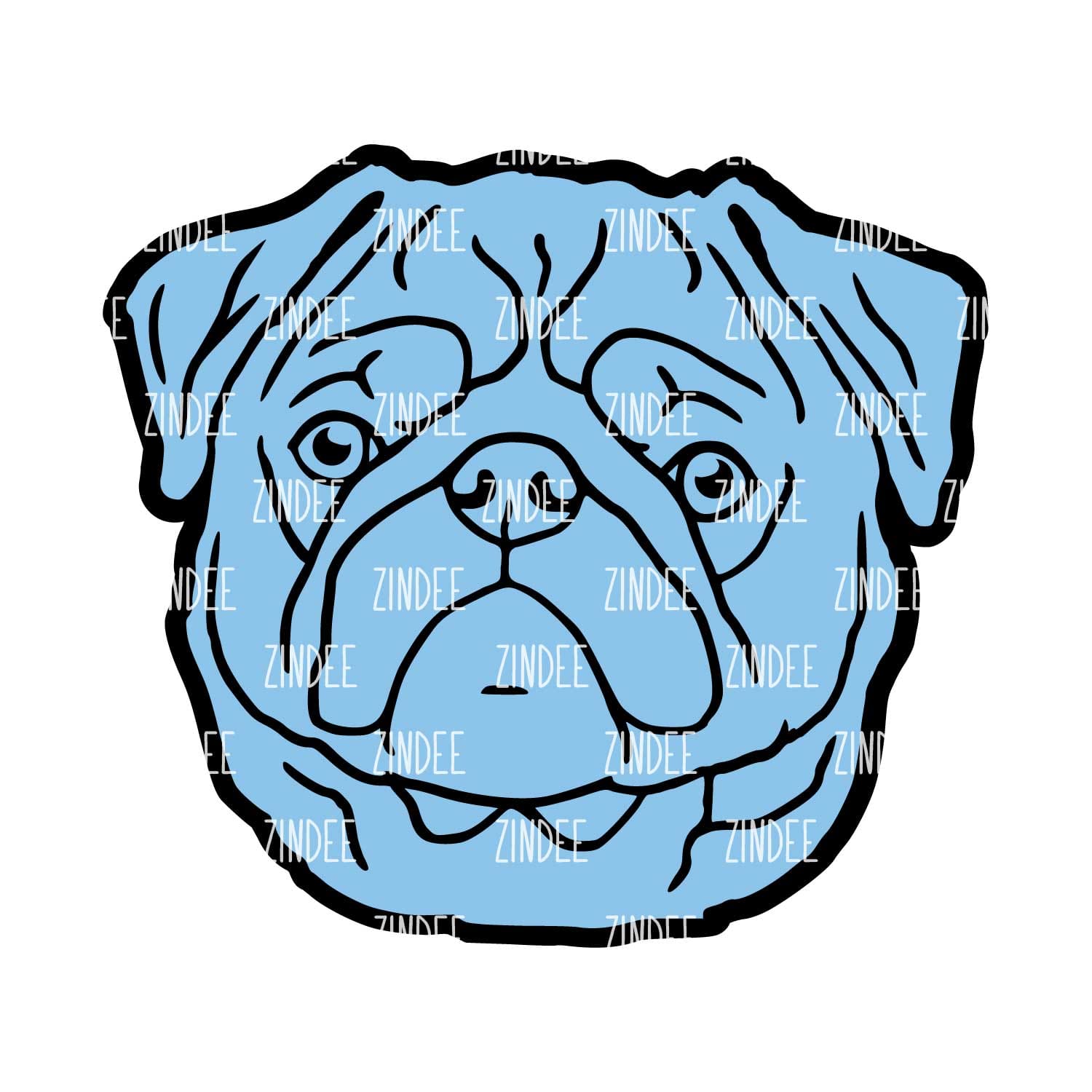 Alternative view of Pug Head acrylic blank (3 inch)