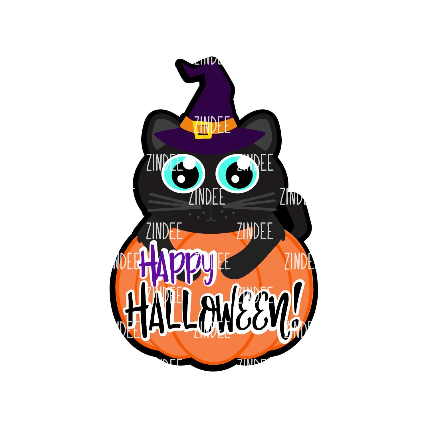 Pumpkin Cat Acrylic Blank- Sticker- UV DTF (3 inch)