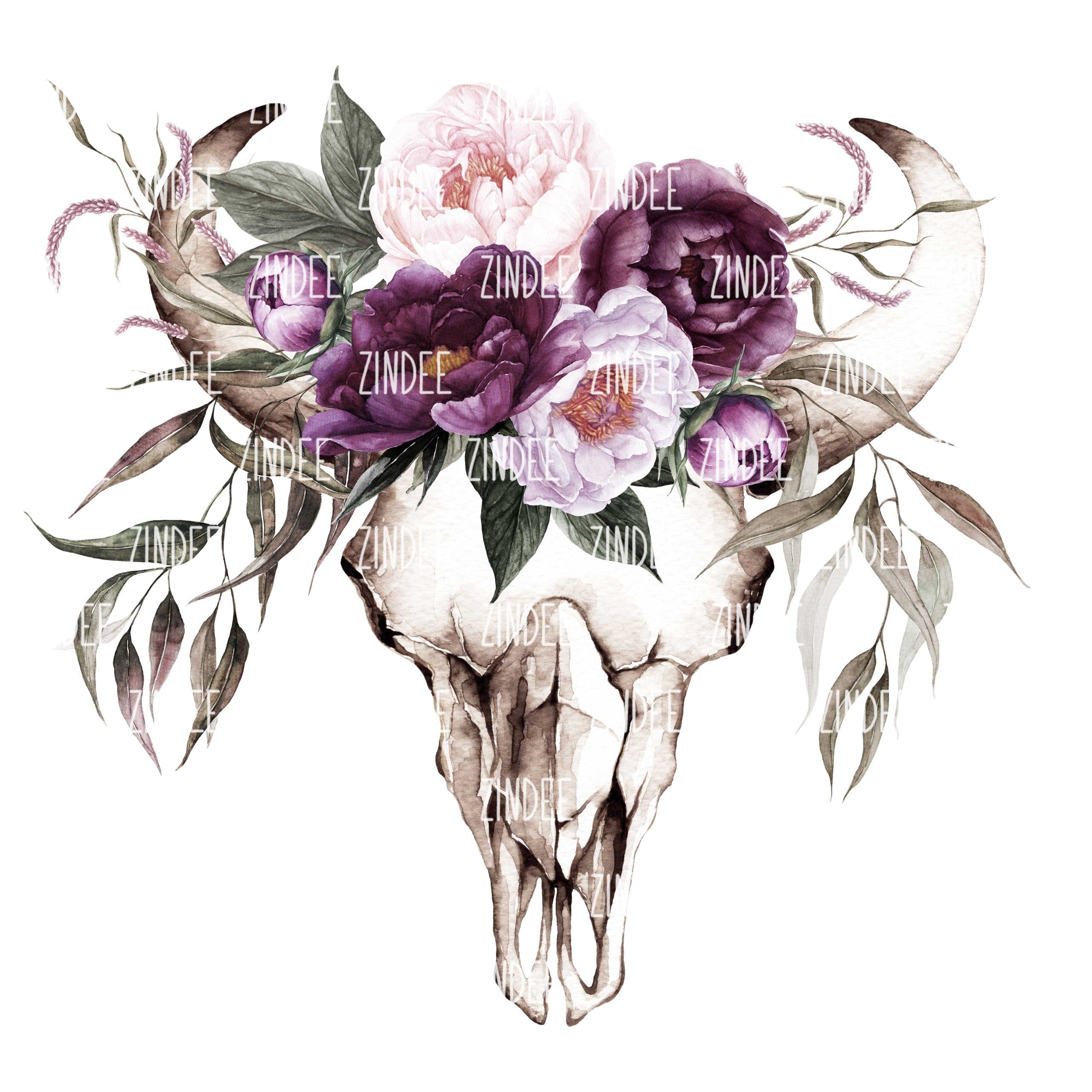 Purple Bull Skull (Sublimation Transfer)