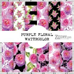 Purple Floral Watercolor (vinyl)