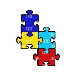 Puzzle Pieces Connected – Acrylic Badge Reel Blank (2") No Hole | Optional Sticker or UV DTF