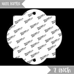 Alternative view of Quatrefoil 2 inch (White Acrylic) (2 HOLES)