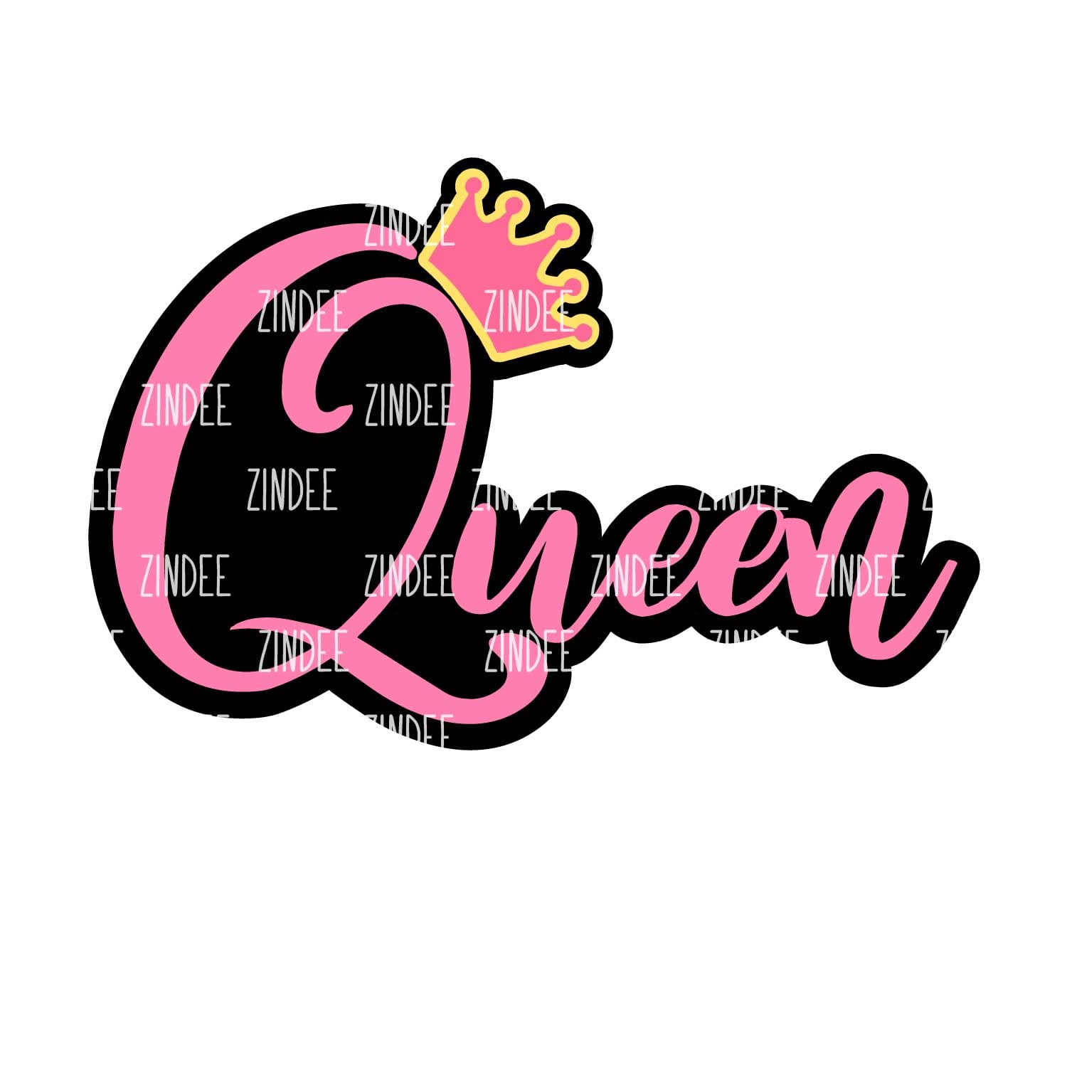 Alternative view of Queen (word) acrylic blank (2 inch) NO HOLE