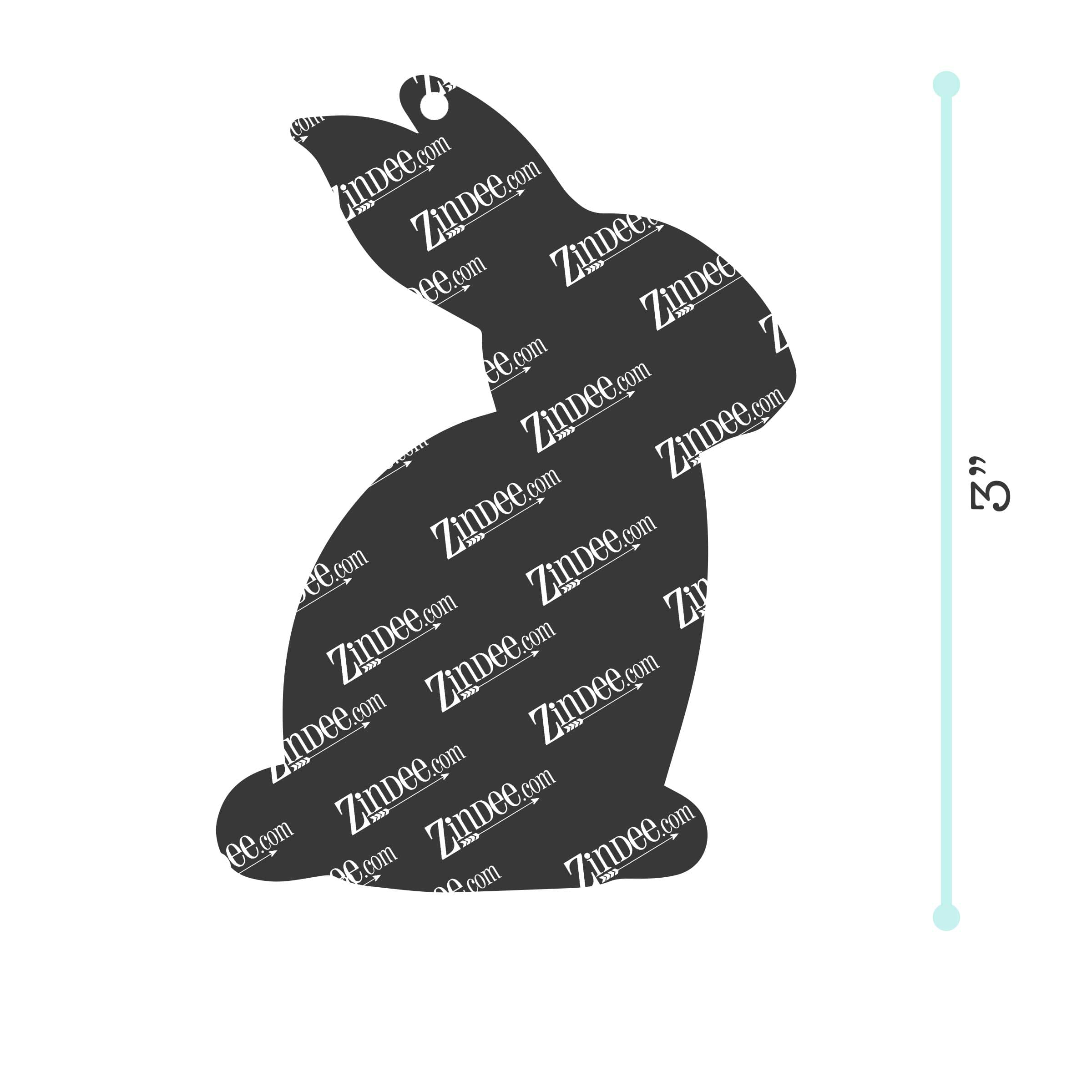Alternative view of Rabbit Acrylic Blank- Sticker- UV DTF (3 inch)