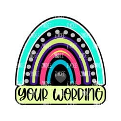 Rainbow with Wording Acrylic Blank- Sticker- UV DTF (2.5 inch)