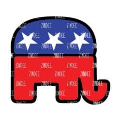 Alternative view of Republican Elephant acrylic blank (3 inch)