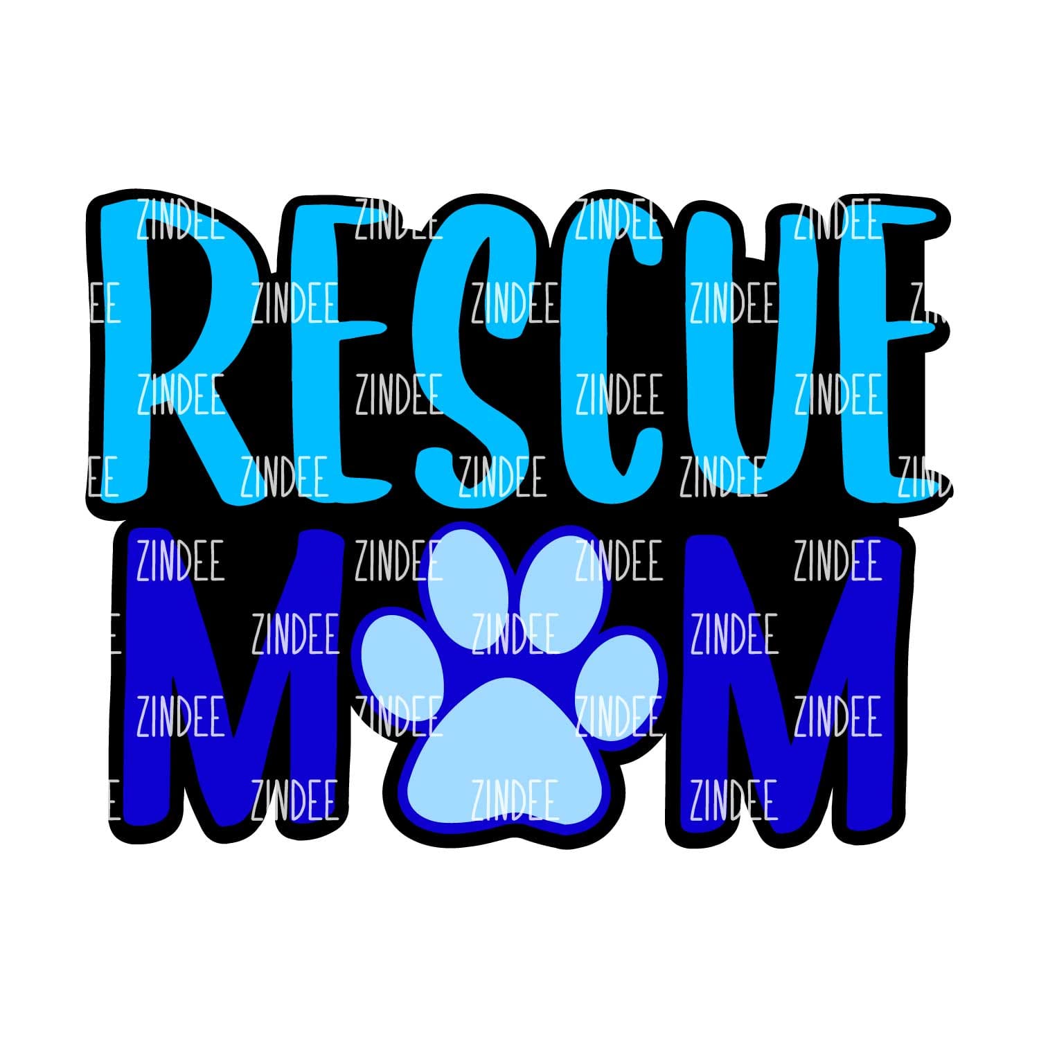 Rescue Mom Acrylic Blank- Sticker- UV DTF (2 inch) NO HOLE
