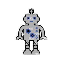 Alternative view of Robot acrylic blank (3 inch)