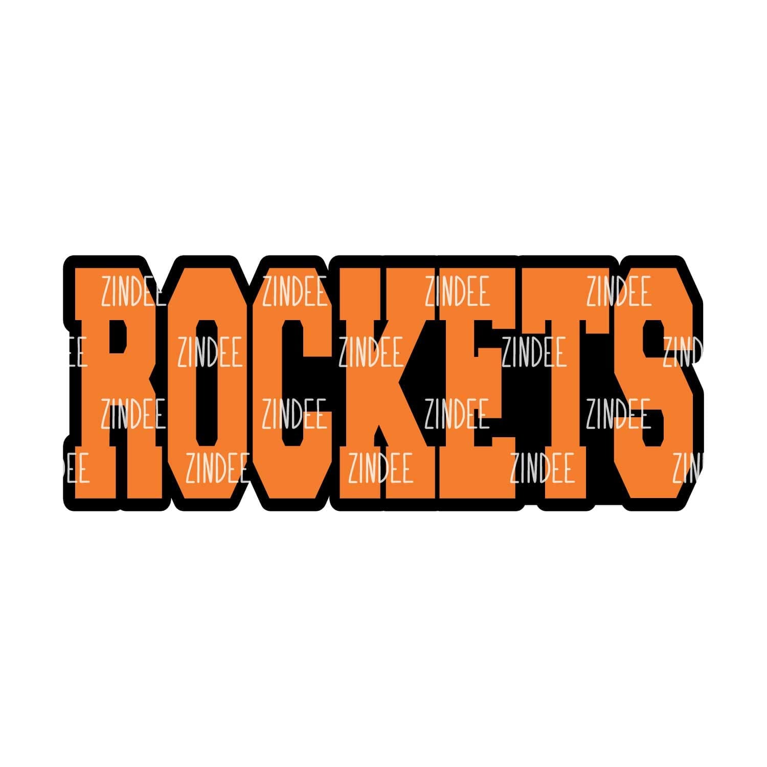 Rockets (word) acrylic blank (2 inch) NO HOLE (5 piece minimum) - Image 2