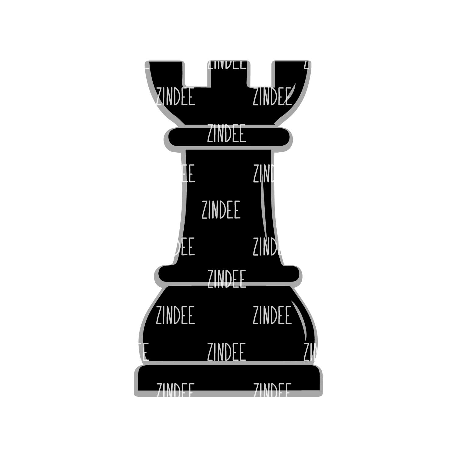 Black and white chess piece rook Royalty Free Vector Image