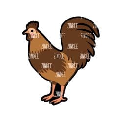 Rooster – Acrylic Badge Reel Blank (2") No Hole | Optional Sticker or UV DTF