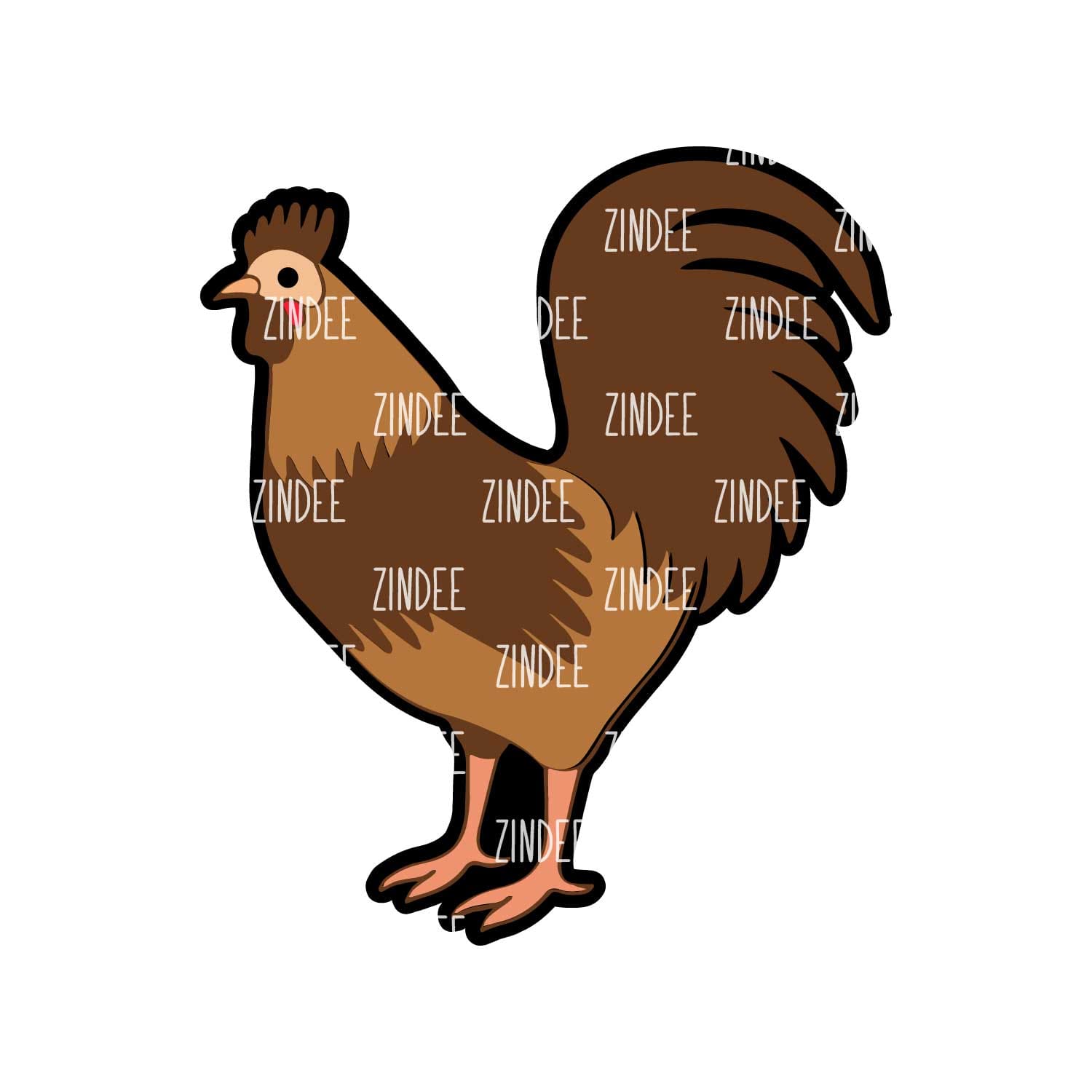 Rooster Acrylic Blank- Sticker- UV DTF (2 inch) NO HOLE
