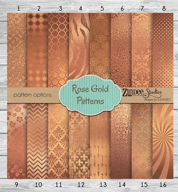 Rose Gold Patterns (vinyl)