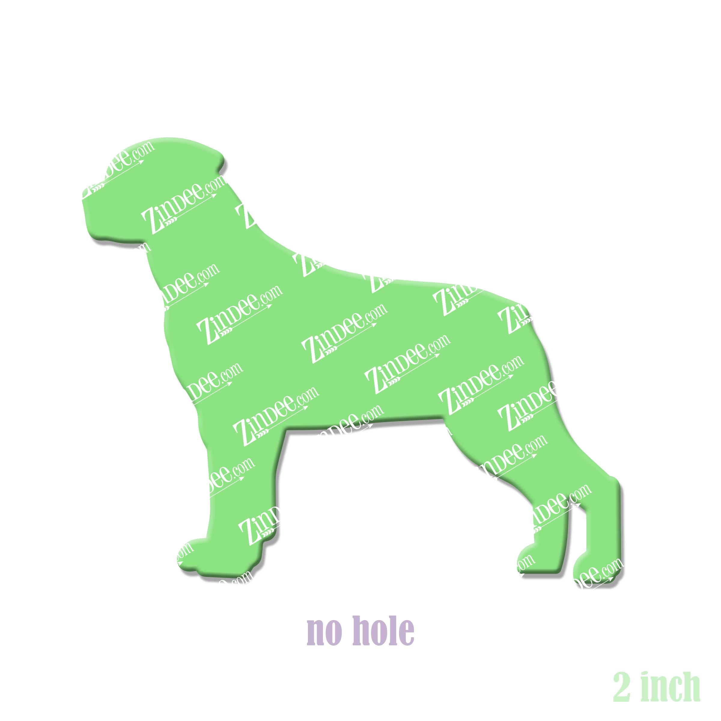 Rottie Dog acrylic blank (2 inch) NO HOLE (5 piece minimum)