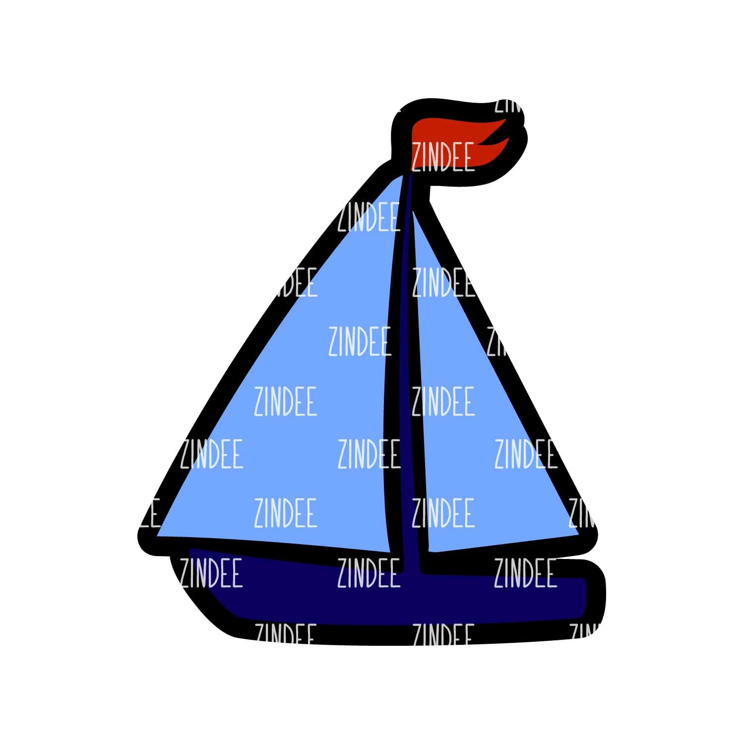 Alternative view of Sailboat acrylic blank (3 inch)