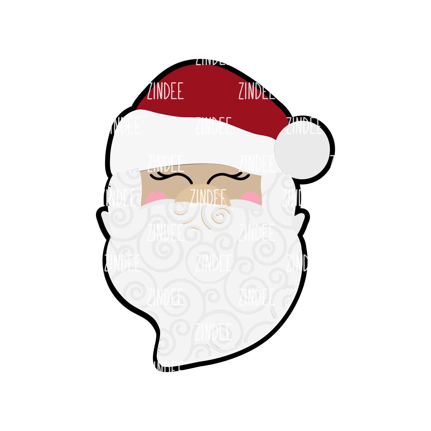 Santa Claus (Light Skin) Acrylic Blank- Sticker- UV DTF (1.5 inch)