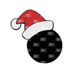 Santa Hat Monogram – Acrylic Badge Reel Blank (2") No Hole | Optional Sticker or UV DTF