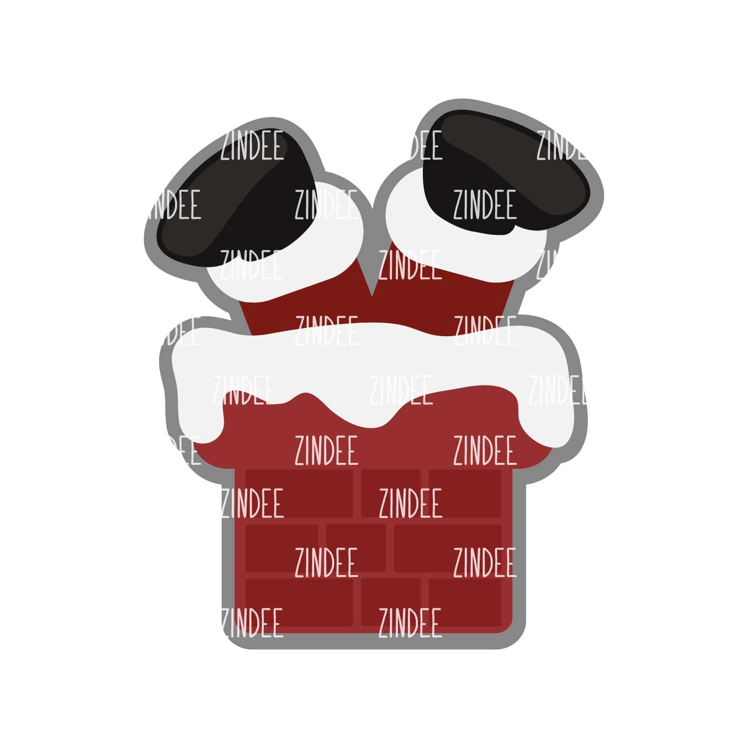 Santa Chimney Acrylic Blank- Sticker- UV DTF (3 inch)