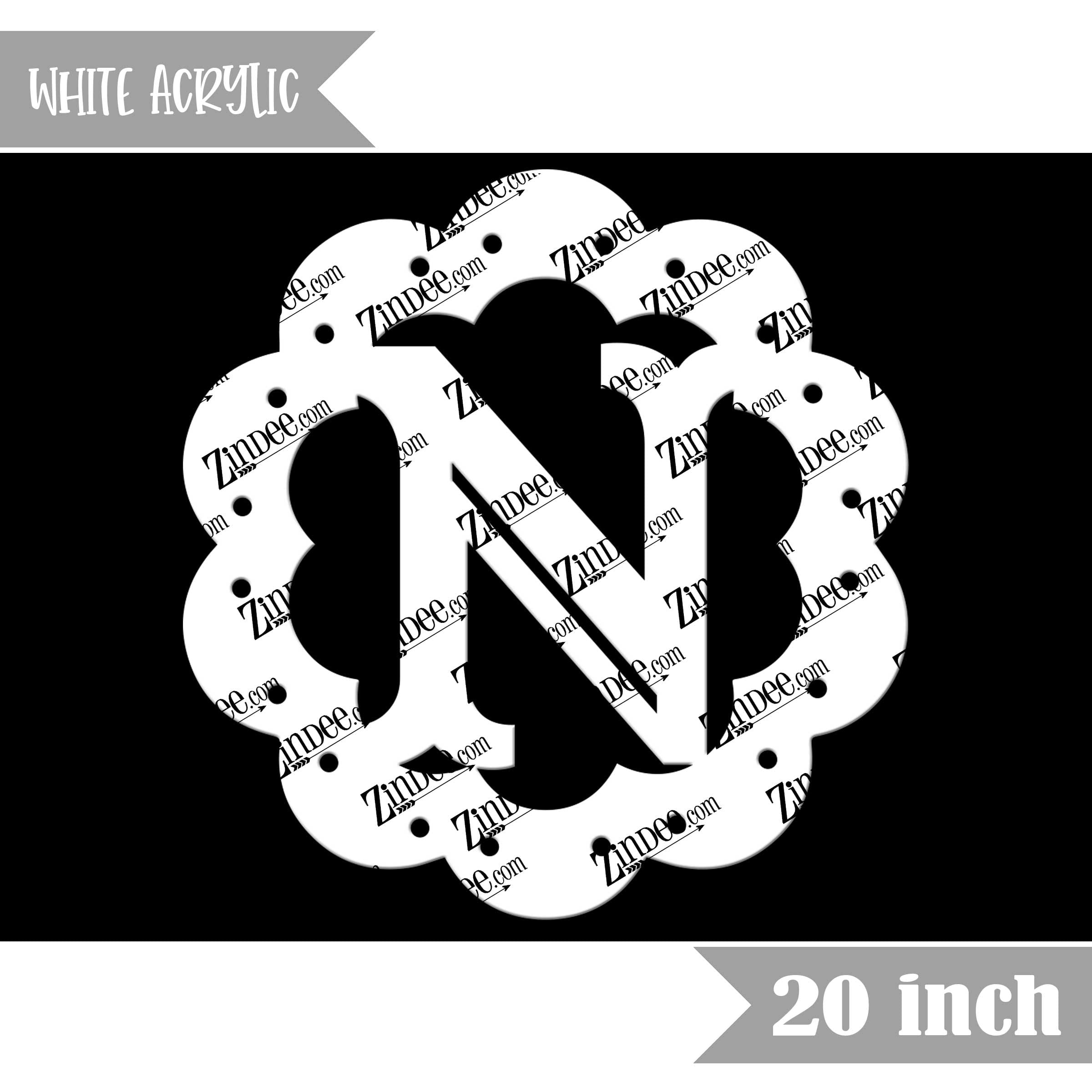 Scallop "N" (White 20")