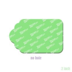 Alternative view of Scallop Tag – Acrylic Badge Reel Blank (2") No Hole | Optional Sticker or UV DTF