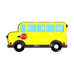 School Bus – Acrylic Badge Reel Blank (2") No Hole | Optional Sticker or UV DTF