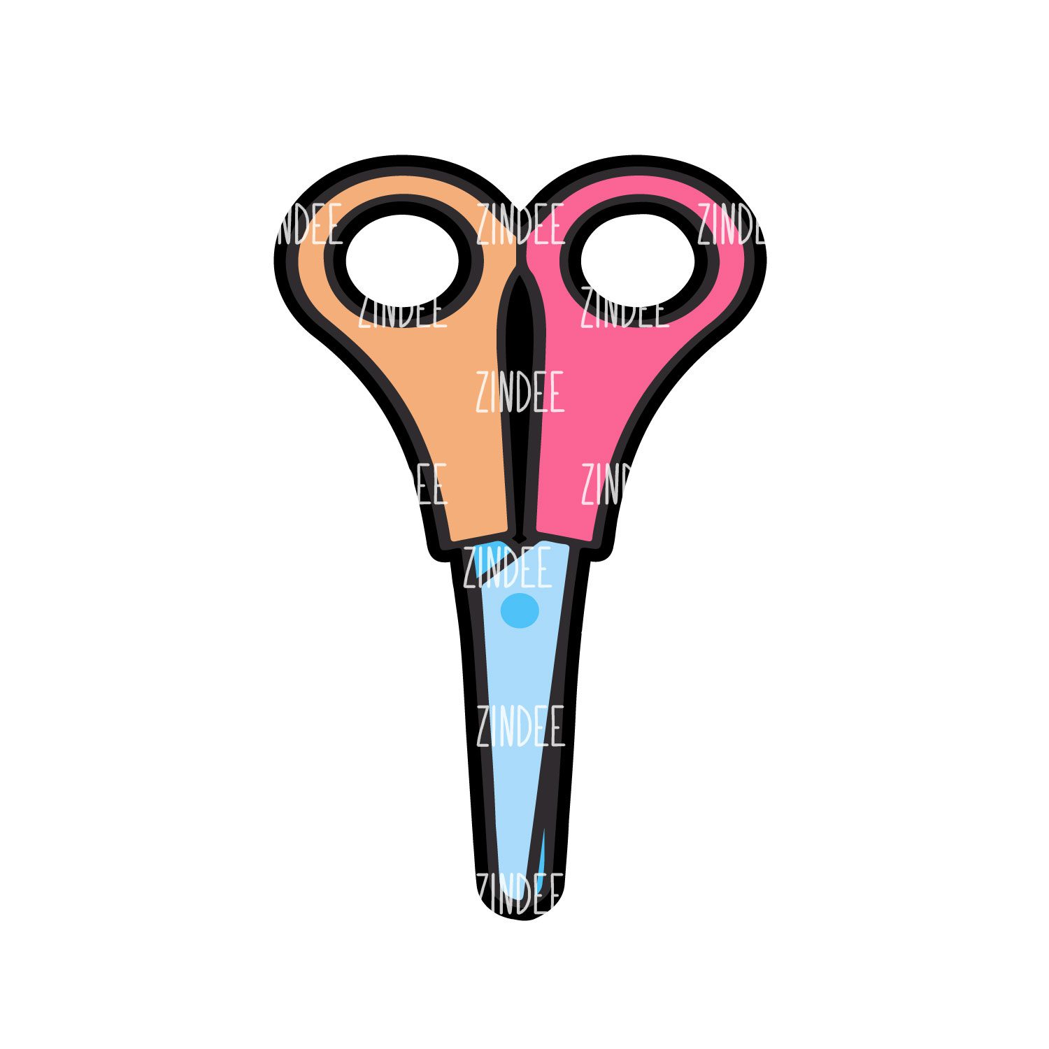 Alternative view of School Scissors .6 inch (shaker filler) NO HOLE (10 Pack)