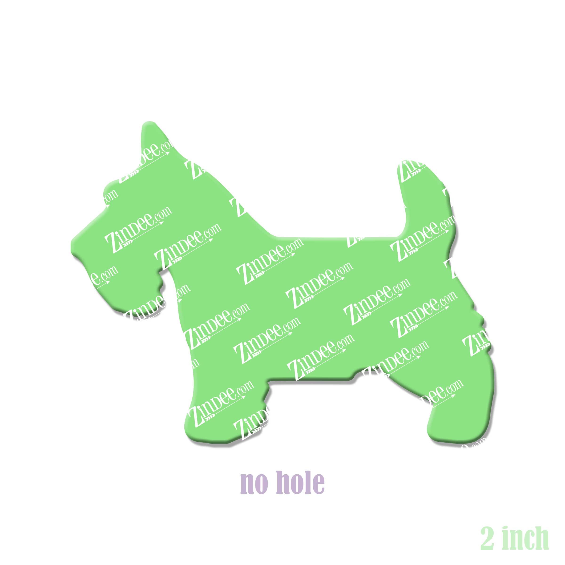 Scottie Dog acrylic blank (2 inch) NO HOLE (5 piece minimum)