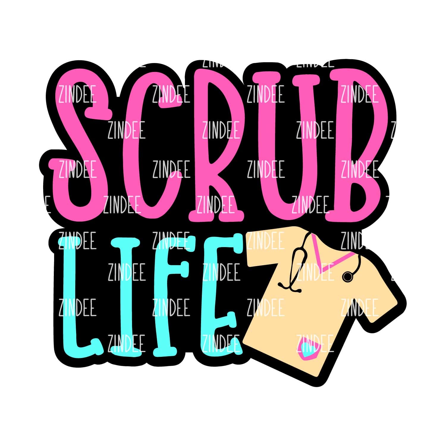 Scrub Life 2 inch (NO HOLE)