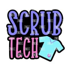 Scrub Tech – Acrylic Badge Reel Blank (2") No Hole | Optional Sticker or UV DTF