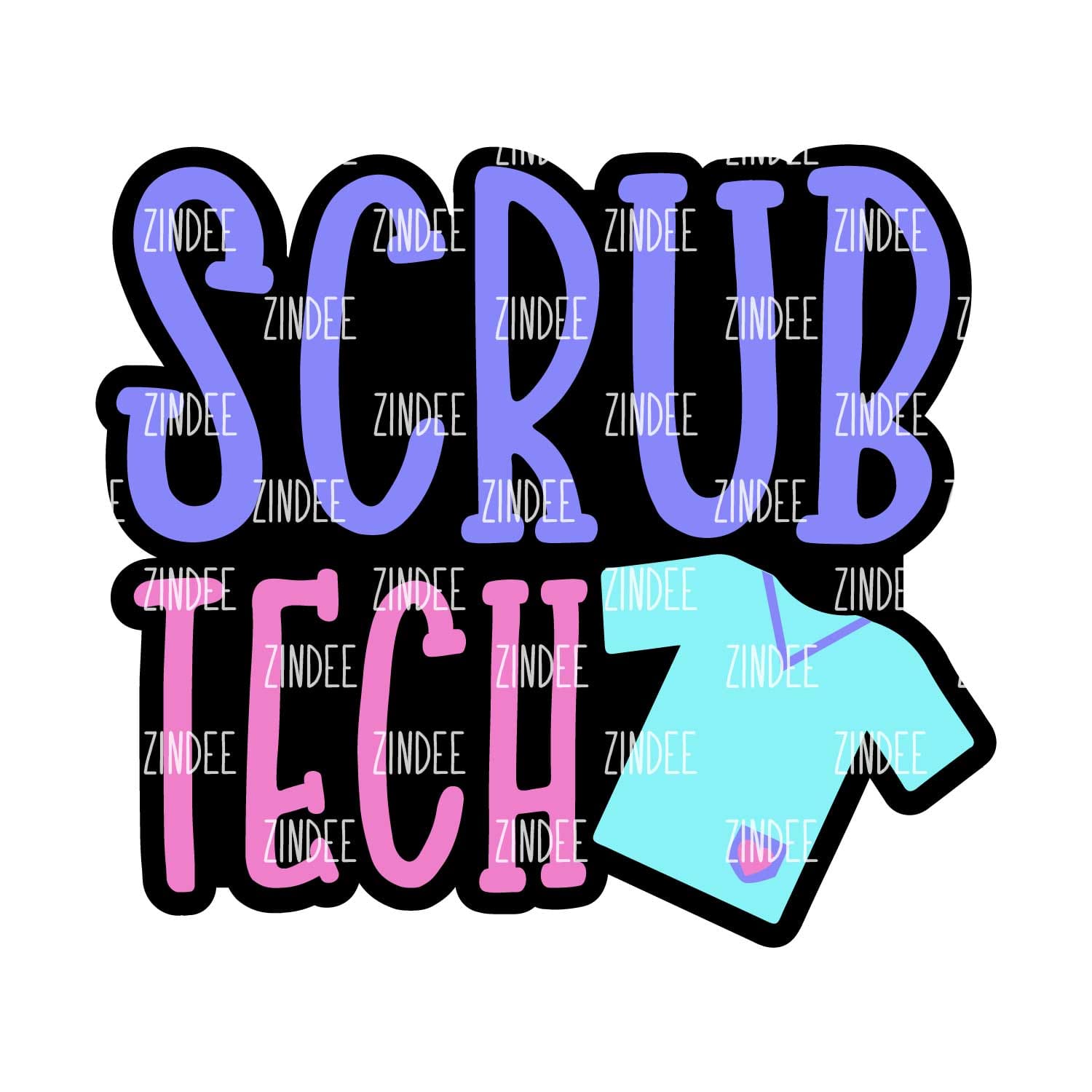 Scrub Tech 2 inch (NO HOLE)