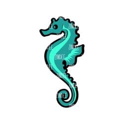 Seahorse – Acrylic Badge Reel Blank (2") No Hole | Optional Sticker or UV DTF