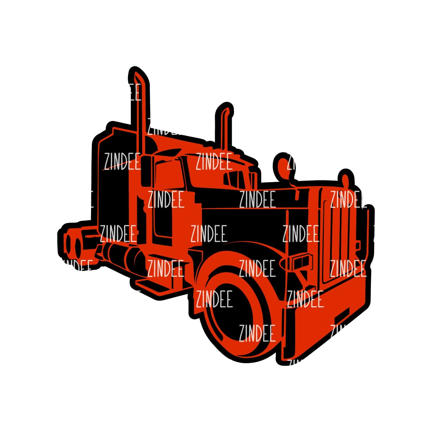 Semi-Truck (2) Acrylic Blank- Sticker- UV DTF (2 inch) NO HOLE