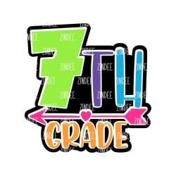 Seventh Grade – Acrylic Badge Reel Blank (2") No Hole | Optional Sticker or UV DTF