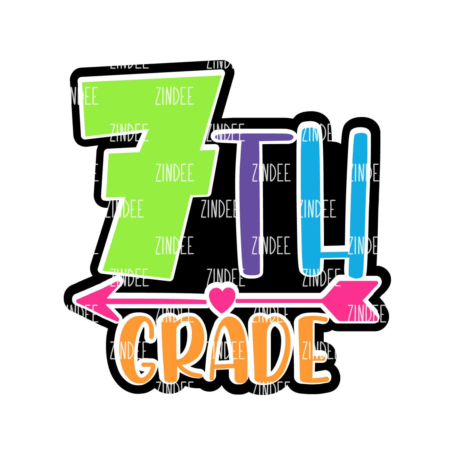 Seventh Grade Acrylic Blank- Sticker- UV DTF (2 inch) NO HOLE