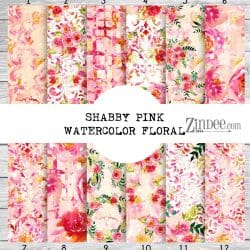 Shabby Pink Watercolor Floral (vinyl)
