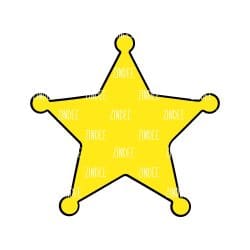 Sheriff Star – Acrylic Badge Reel Blank (2") No Hole | Optional Sticker or UV DTF