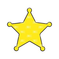 Sheriff Star Acrylic Blank- Sticker- UV DTF (1.5 inch)