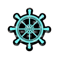 Ship Wheel – Acrylic Badge Reel Blank (2") No Hole | Optional Sticker or UV DTF