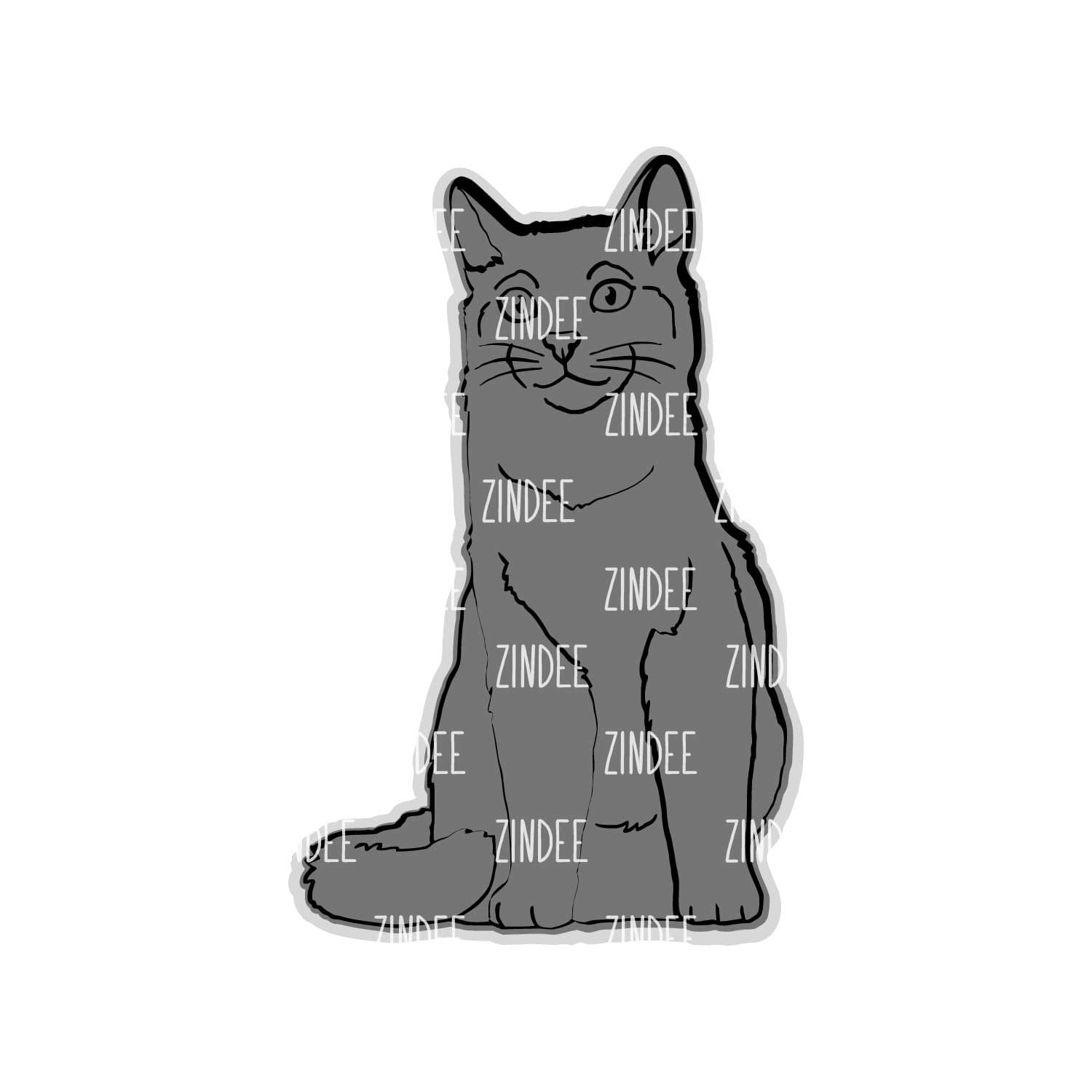 Alternative view of Short Hair Cat acrylic blank (3 inch)