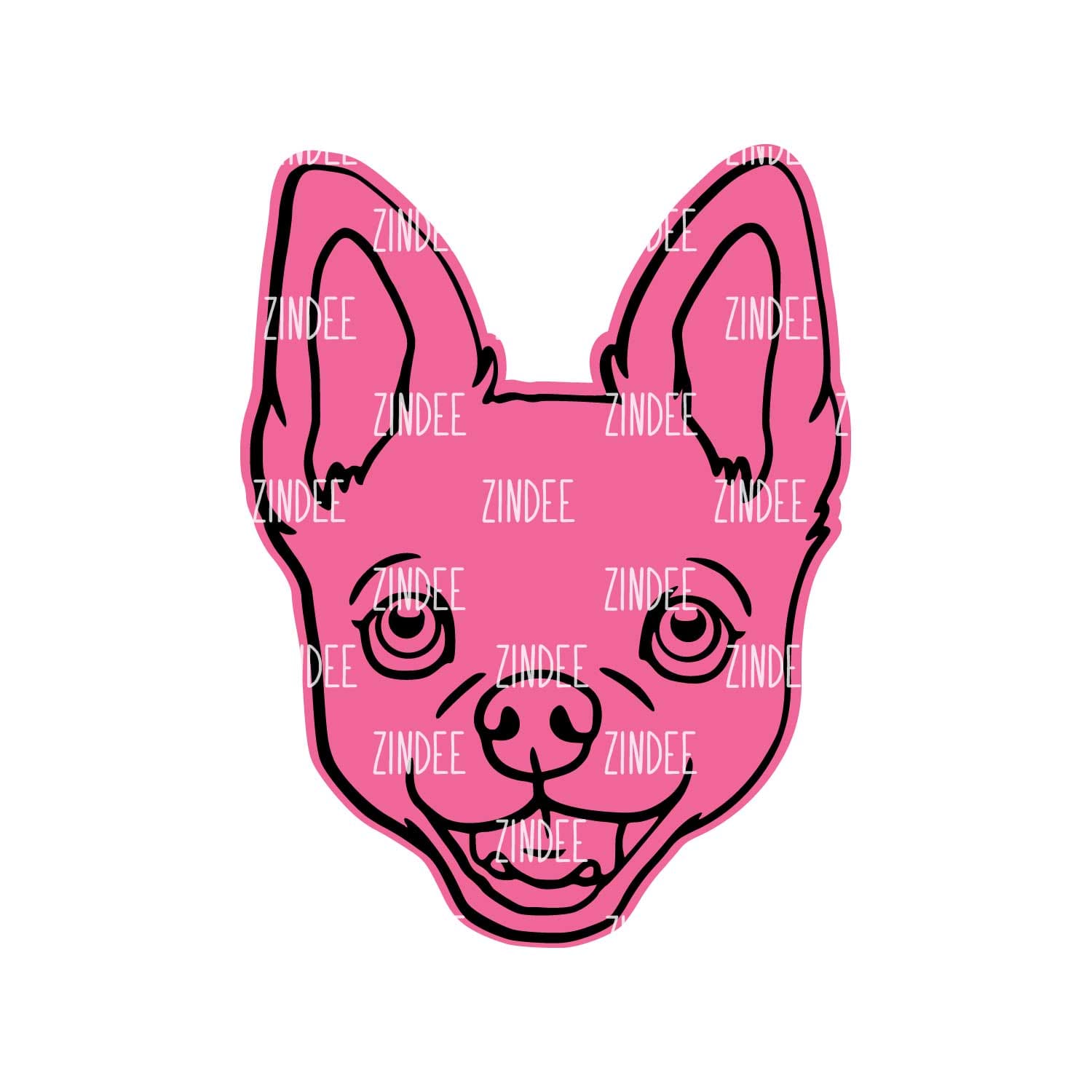 Alternative view of Short Haired Chihuahua Head acrylic blank (3 inch)