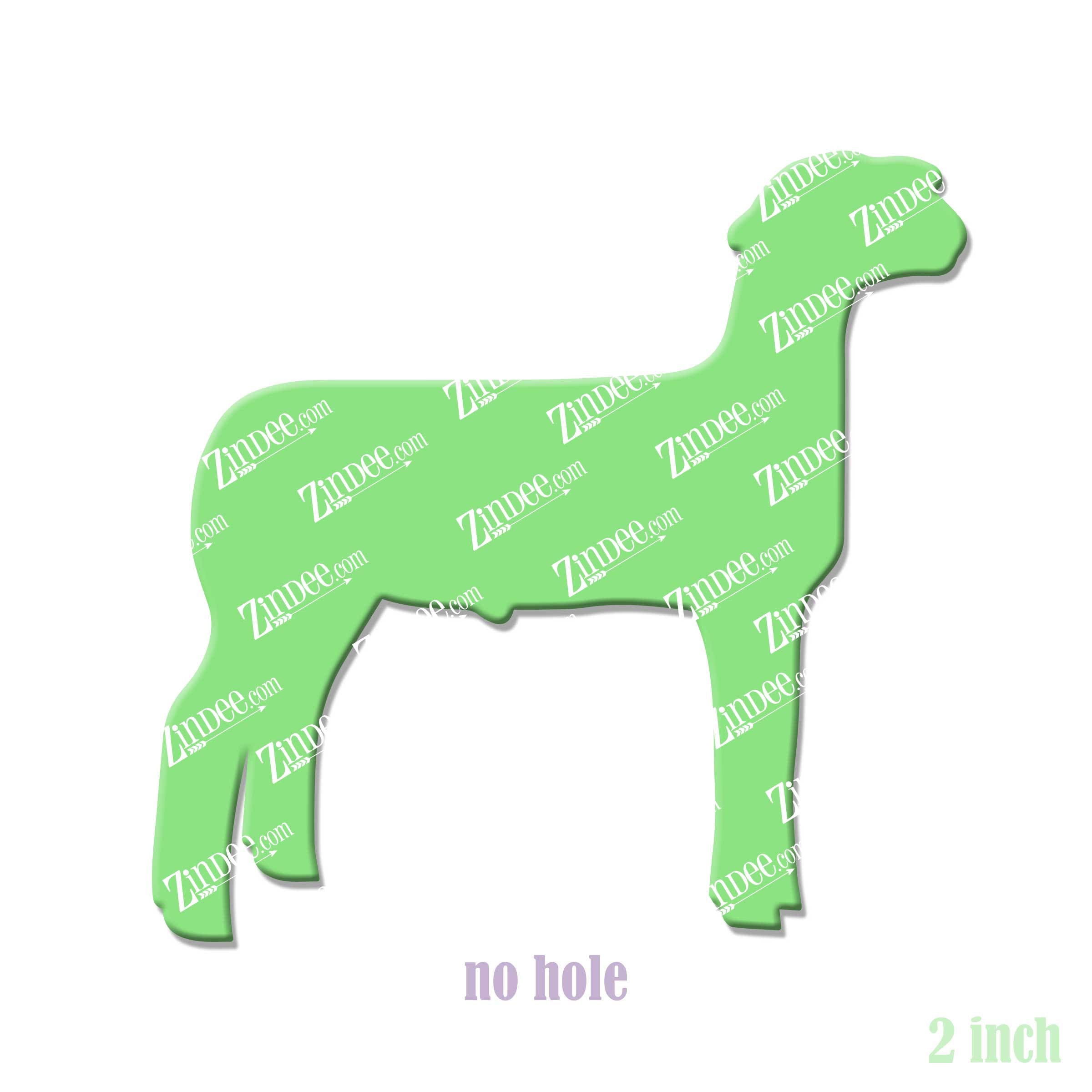Show Lamb acrylic blank (2 inch) NO HOLE (5 piece minimum)