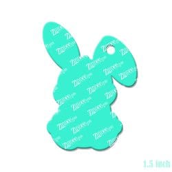 Alternative view of Sitting Bunny Acrylic Blank- Sticker- UV DTF (1.5 inch)